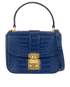 Crocodile Print Top Handle Bag, front view